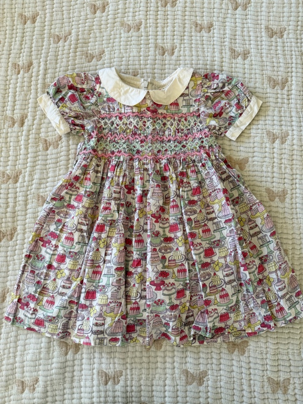 Mini boden Patisserie smocked dress 3-4Y